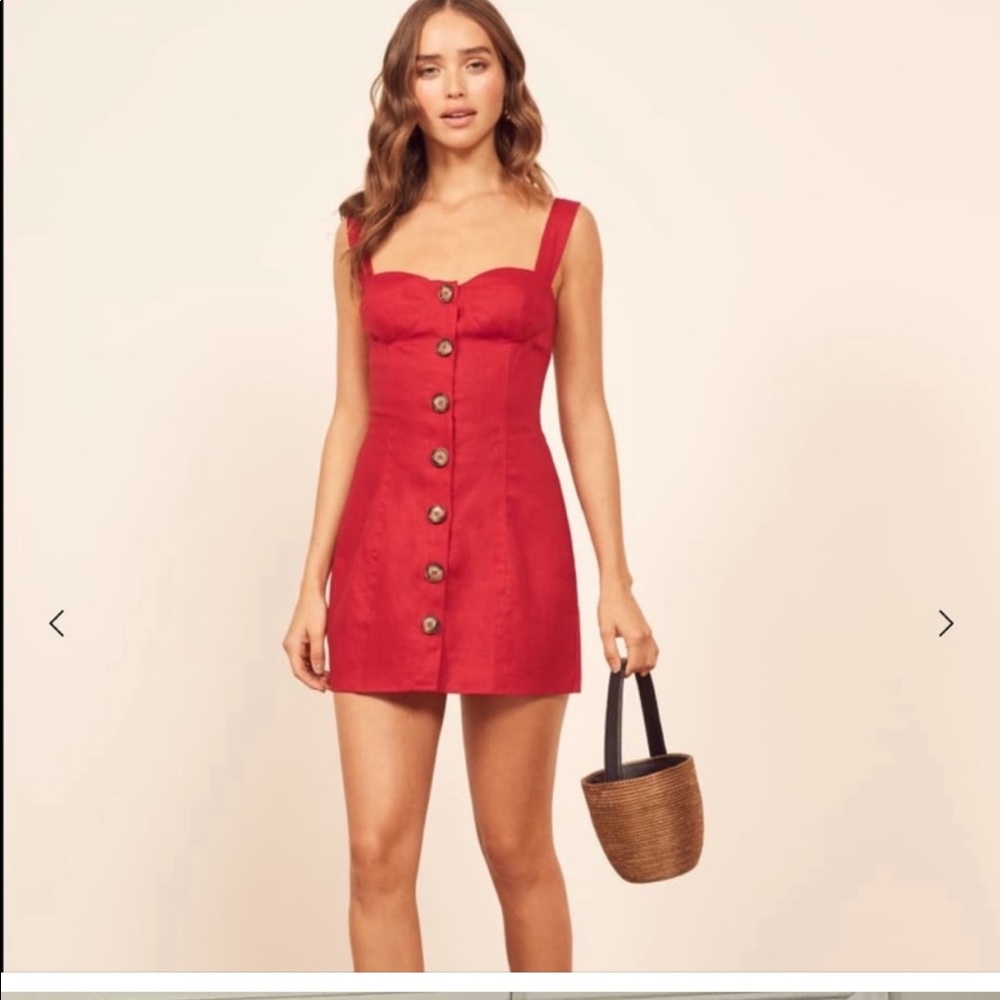 Reformation mini red dress